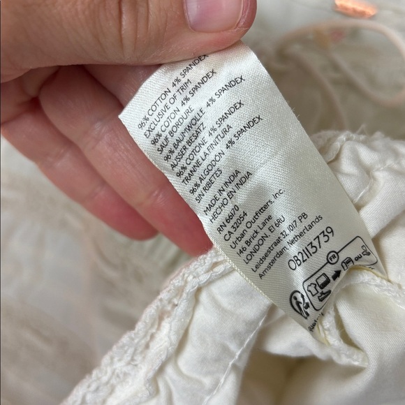 Free People Cream Long Sleeve Cropped Blouse -S - Picture 7 of 10